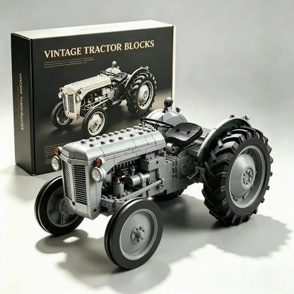 🎉Classic Farm Tractor Building Block Set – 1948 Grey Field Edition