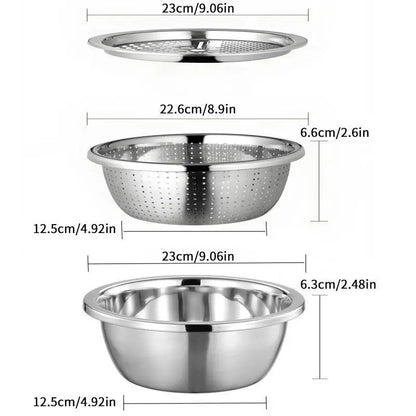 🔥 TODAY ONLY 50% OFF 🥕 3-in-1 Stainless Steel Vegetable Grater Bowl