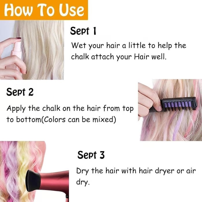 10-Color Vibrant Hair Dye Stick