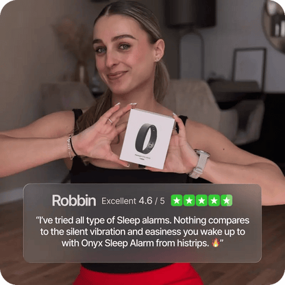 ⌚ Onyx Silent Vibration Alarm Clock – Wrist-Worn Wearable Wake-Up Device for Heavy Sleepers, Partner-Friendly Quiet Alarm with 2 Intensity Levels, 3 Alarms & 14+ Day Battery