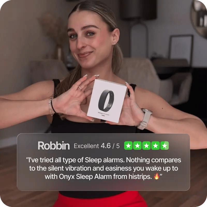 ⌚ Onyx Silent Vibration Alarm Clock – Wrist-Worn Wearable Wake-Up Device for Heavy Sleepers, Partner-Friendly Quiet Alarm with 2 Intensity Levels, 3 Alarms & 14+ Day Battery