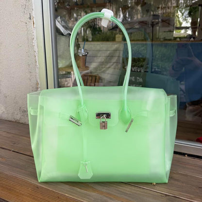 👜Transparent Jelly Shoulder Bag – Waterproof TPU Beach Tote & Crossbody Purse