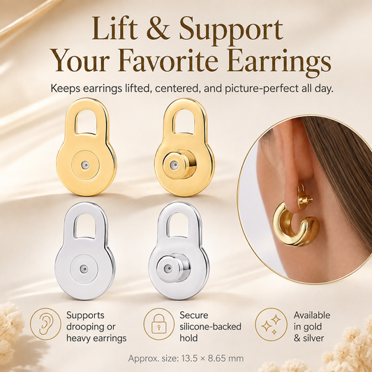 🔥14K Gold Plated Earring Lifters - Lift & Support Heavy Earrings For A Perfect🏅