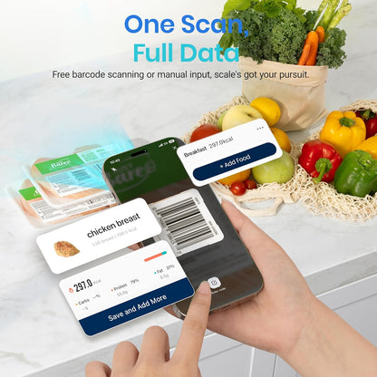 📱AI Smart Food Nutrition Kitchen Scale, Digital Grams and Ounces for Weight Loss