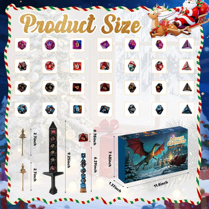 2026 DND Dice Advent Calendar – 24-Day Mystery Christmas Countdown with 28 Polyhedral Dice