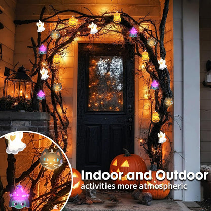 Multi-Element Halloween String Lights – Battery Powered Indoor & Outdoor LED Fairy Lights with 2 Lighting Modes