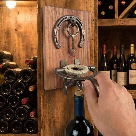 🍾Rustic Wall Mounted Horseshoe Bottle Opener | Heavy Duty Cast Iron Vintage Wine Opener