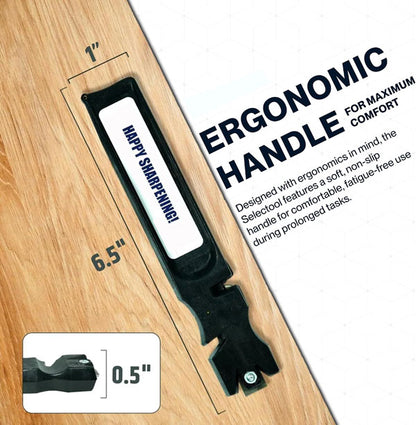 Multi-Purpose Knife & Tool Sharpener – Made in USA Manual Blade Sharpener for Kitchen, Outdoor Knives, Scissors & Axes