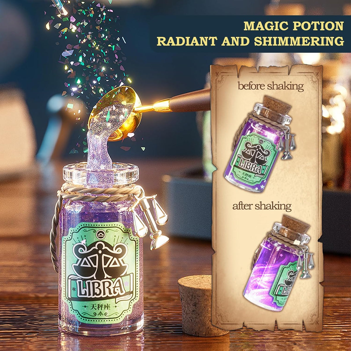 Shimmering potion bottle craft