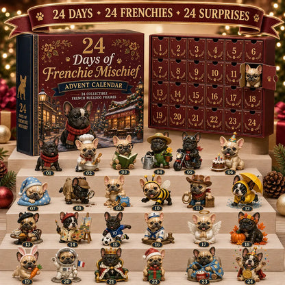 ⏳Last Day 49% OFF – 🐶 24-Day French Bulldog Christmas Advent Calendar | 24 Unique Collectible Frenchie Characters with Different Outfits, Personalities & Daily Holiday Surprises 🎄