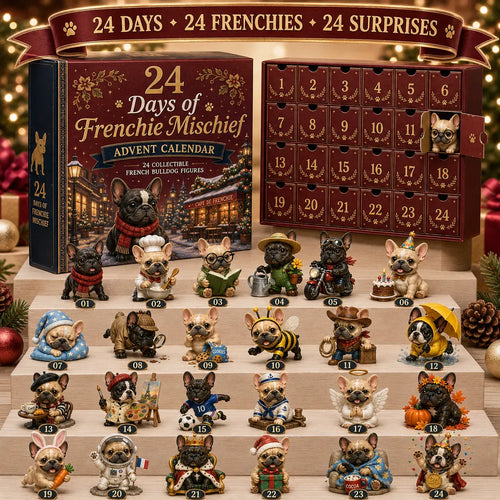 ⏳Last Day 49% OFF – 🐶 24-Day French Bulldog Christmas Advent Calendar | 24 Unique Collectible Frenchie Characters with Different Outfits, Personalities & Daily Holiday Surprises 🎄