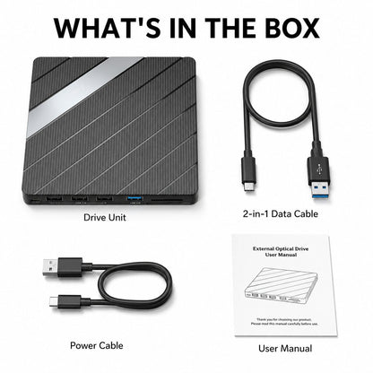 💿 Retro 5‑in‑1 External CD/DVD Drive & Hub