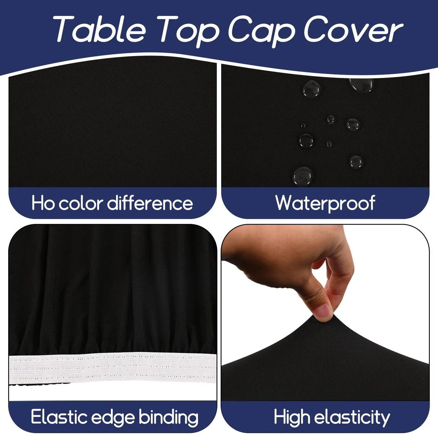 Pack Stretch Fabric Table Top Cap Cover, fits 4ft/6ft/8ft Tables