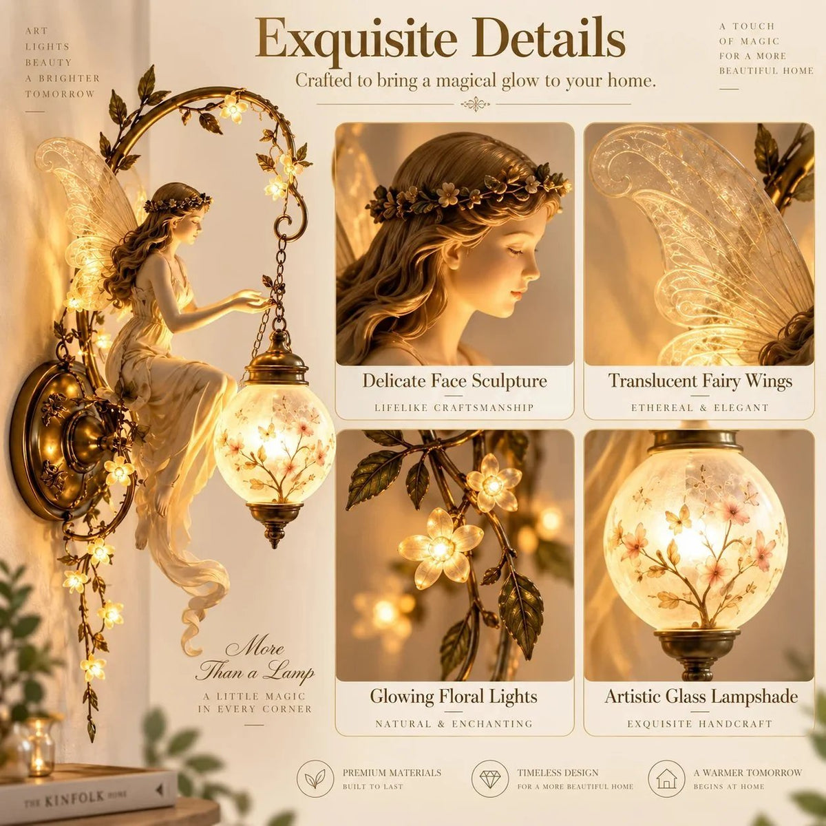 ⏳ Last Day 49% OFF🔥Enchanted Fairy Blossom Lantern Wall Light