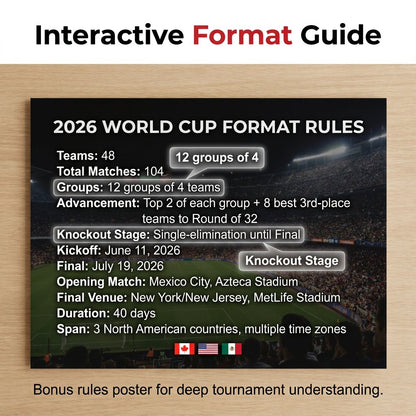 ⚽🏆 Ultimate 2026 Soccer Fan Wall Chart Kit – Group Stage & Knockout Posters (23.6” x 35.4”), Marker Pen & Mounting Strips Included