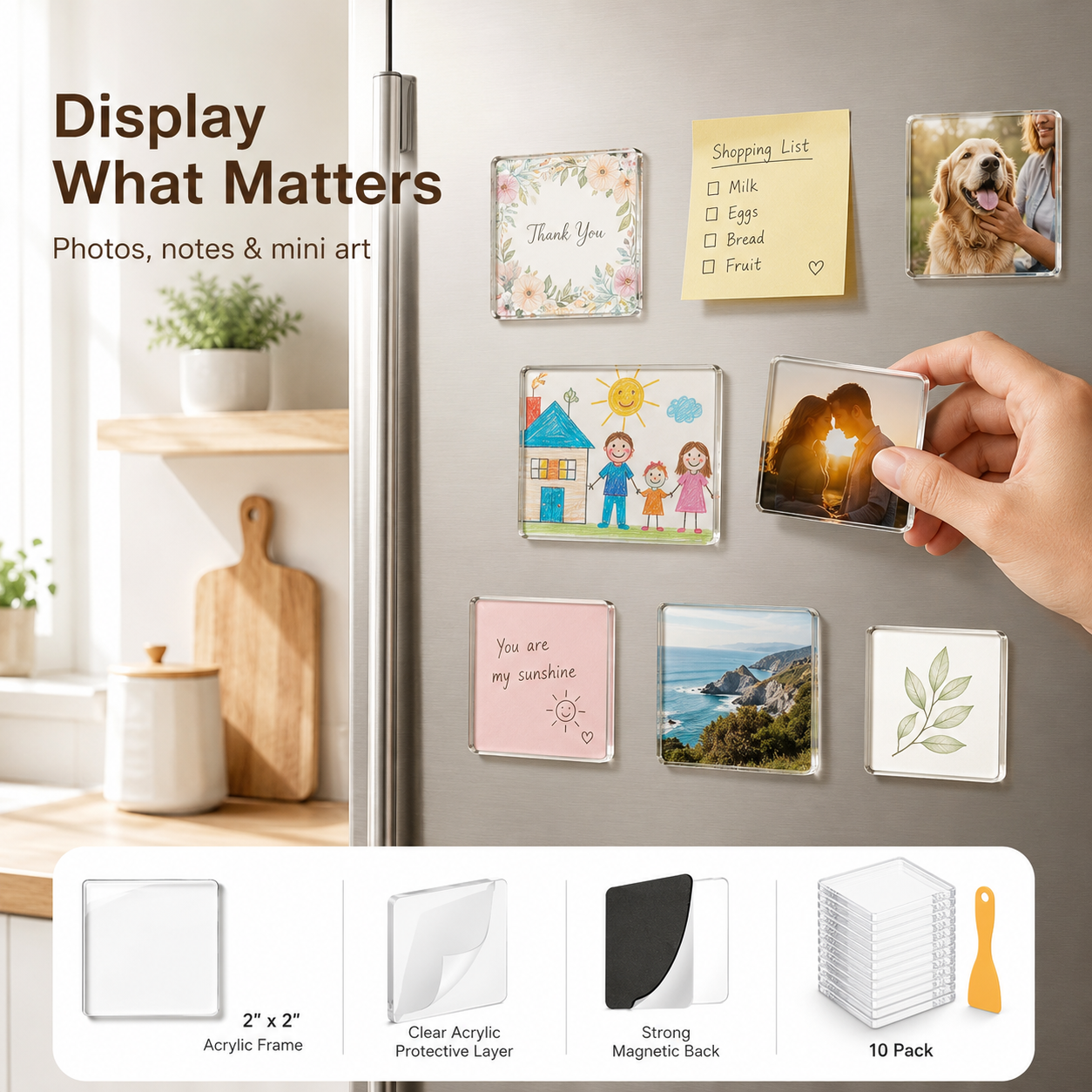 🖼️ DIY Clear Acrylic Mini Magnetic Photo Frames 🧲