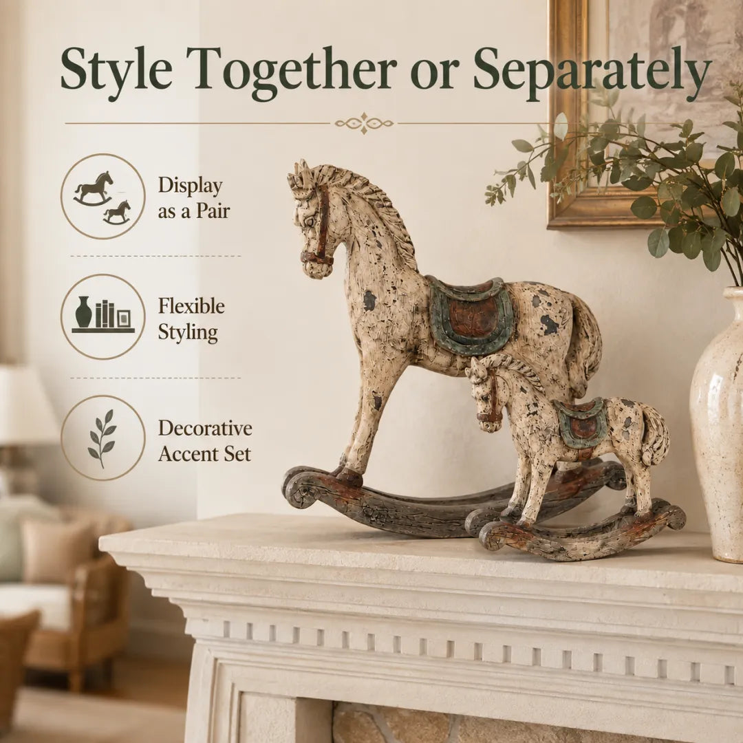 🎠Vintage Heirloom Rocking Horse Decor Set of 2