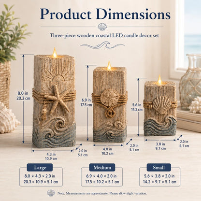 Coastal Glow LED Candle Set
