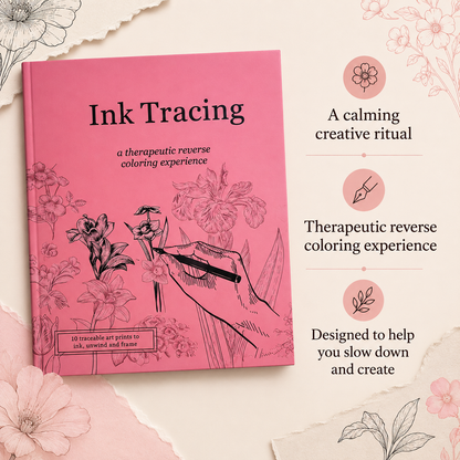 Beginner-Friendly💕Ink Tracing: A Therapeutic Reverse Coloring Experience📚(Deluxe Edition)