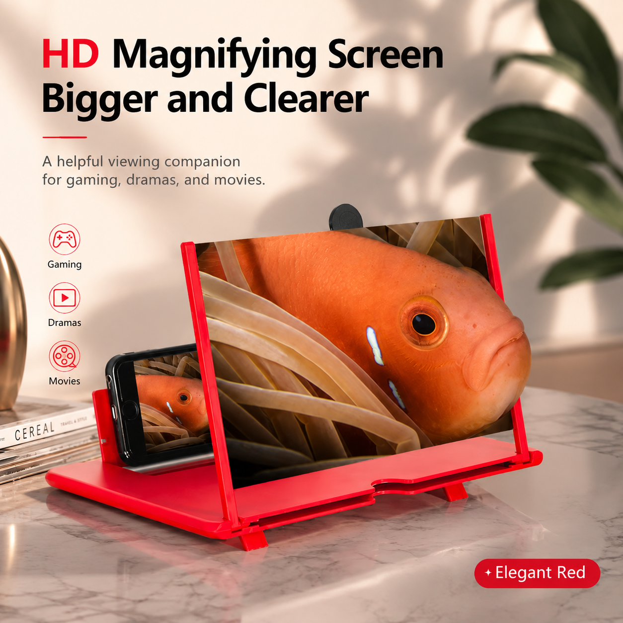 👁️ 3D HD Phone Screen Enlarger – Foldable Eye-Protection Magnifier Stand for Videos & Gaming 📱✨