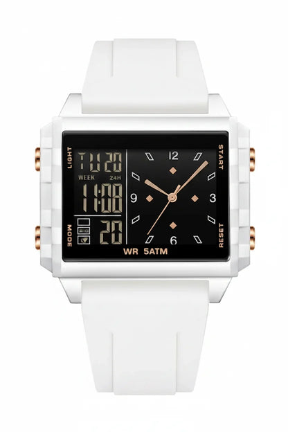 Analog-Digital Sport Watch – Waterproof, Luminous & Multi-Function