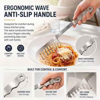 Stainless Steel Pasta Server Italian Kitchen Utensil