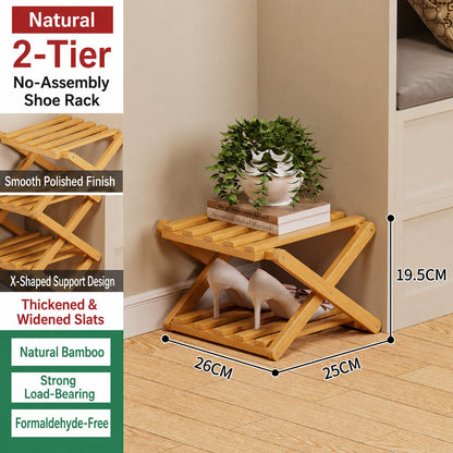 🔥Buy 2 Get 20% OFF🔥Foldable Bamboo Accordion Shoe Rack
