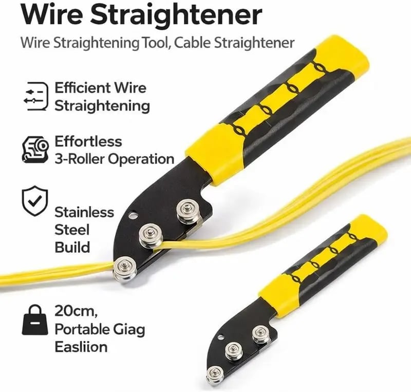 ⚡ 3-Roller Stainless Steel Wire Straightener Hand Tool for Electricians