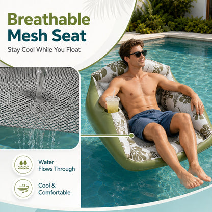 🛋️ 3-in-1 Inflatable Pool Lounge Chair（Includes Air Pump）