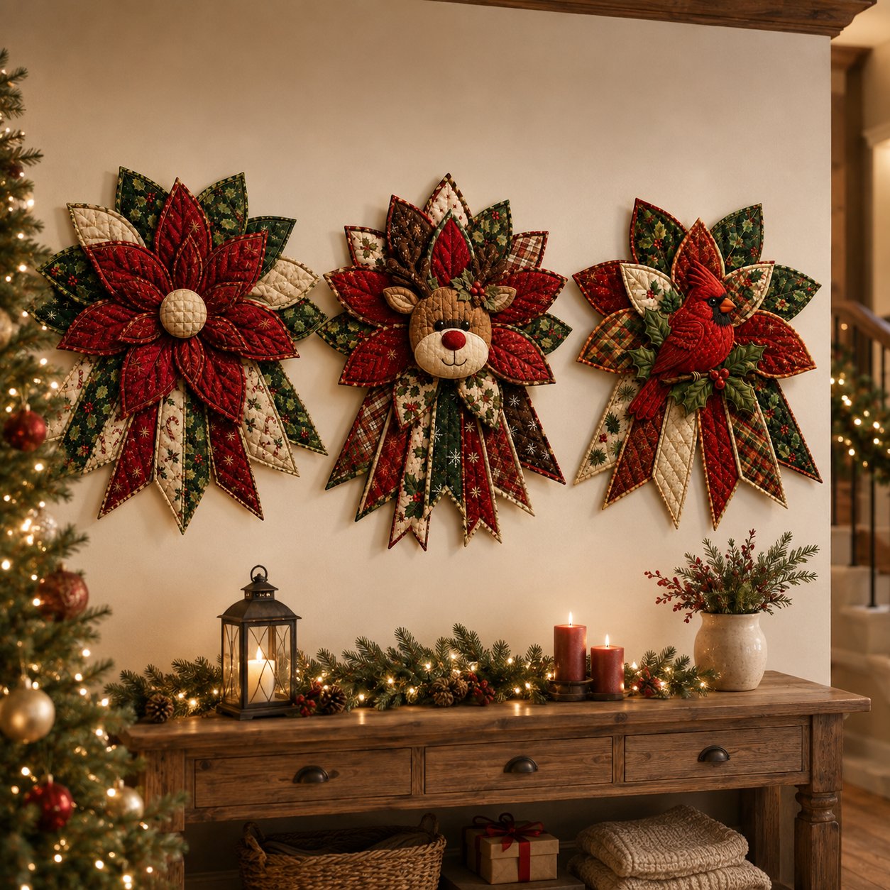 ⭐ 🎄 Christmas Sale 50% OFF 🎉 – DIY Quilted Christmas Door Hanging Kit for Festive Holiday Home Deco