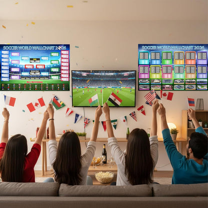 ⚽🏆 Ultimate 2026 Soccer Fan Wall Chart Kit – Group Stage & Knockout Posters (23.6” x 35.4”), Marker Pen & Mounting Strips Included