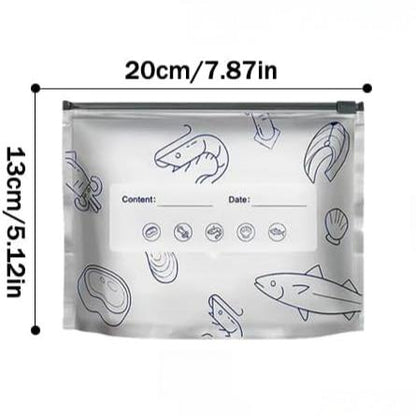 🛡️🥬 Reusable thickened upright aluminum foil sealing storage bags with labels