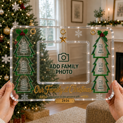 ACRYLIC FAMILY CHRISTMAS PHOTO FRAME