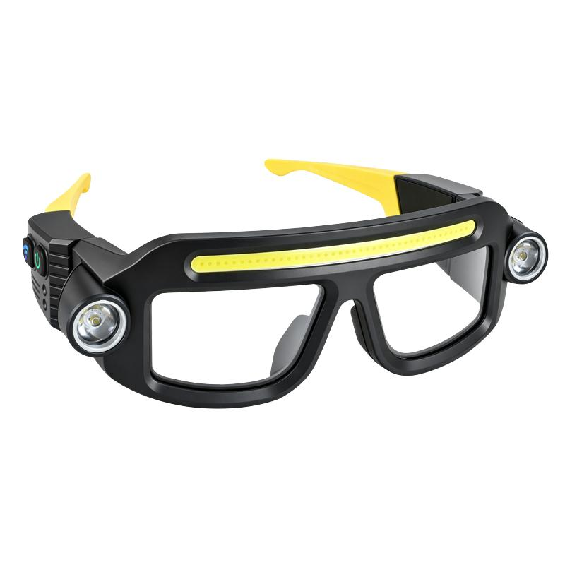 ⚡ Hands-Free LED Glasses Light — Wave Sensor, 40 COB + Dual Spotlights, Type-C Rechargeable