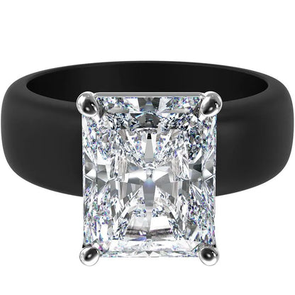 Renfit Silicone Ring – 10×8 mm Emerald Cut CZ