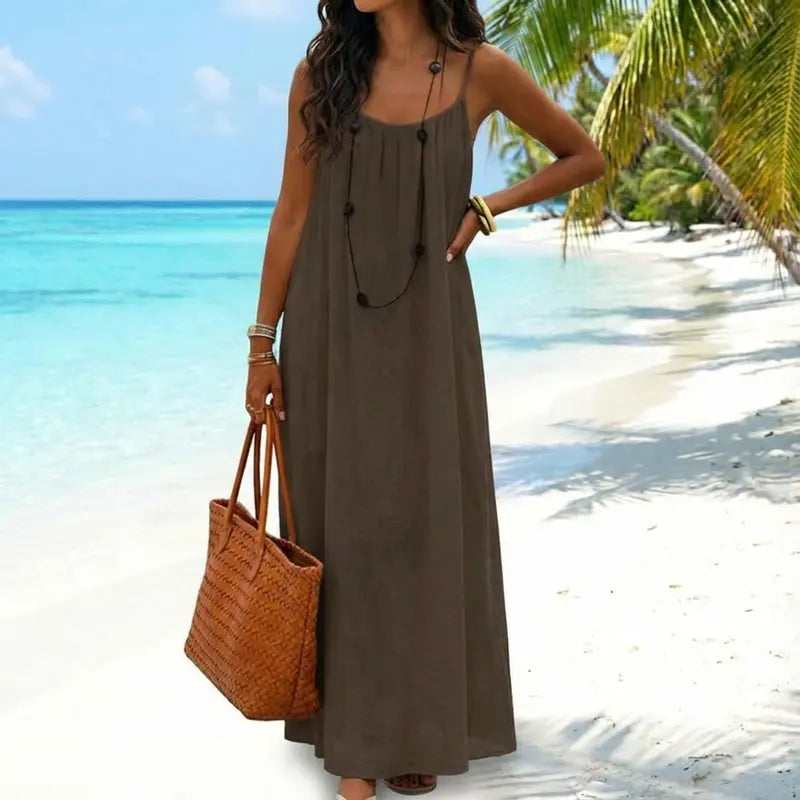 💃LAST DAY SAEL 40% OFF!!✨Women's Solid Color Cami Lounge Dress💕