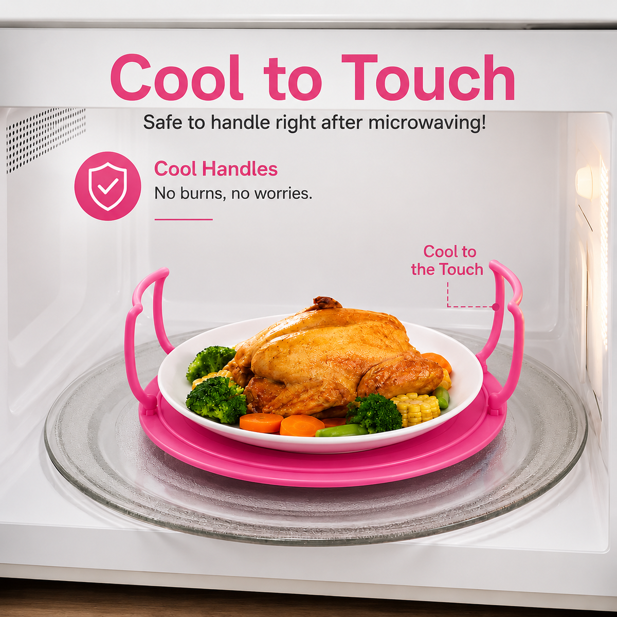 🥗Multi-functional foldable microwave oven tray - with heat-insulated handle
