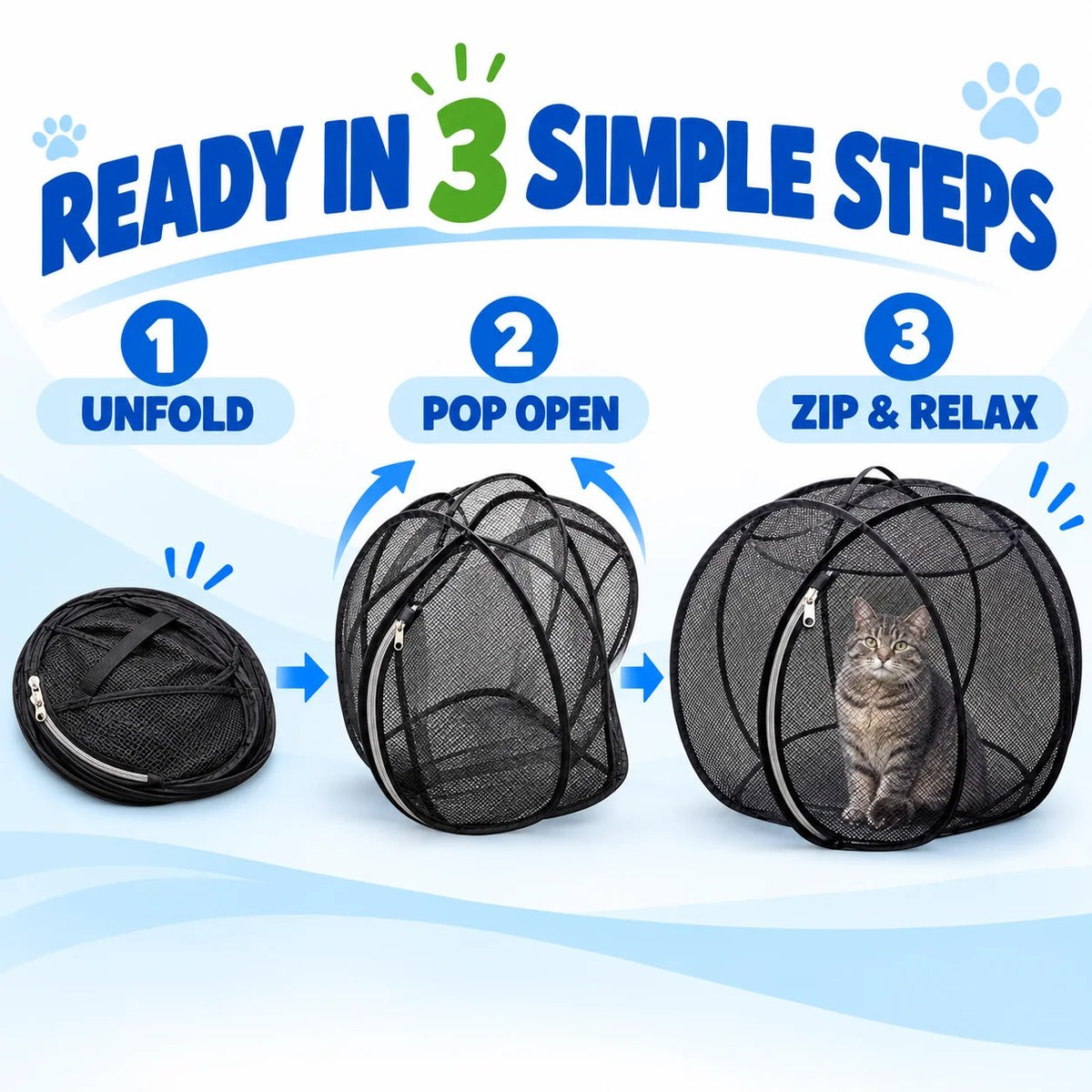 🐱360° Panoramic Pop-Up Rolling Cat Playpen Ball🐾