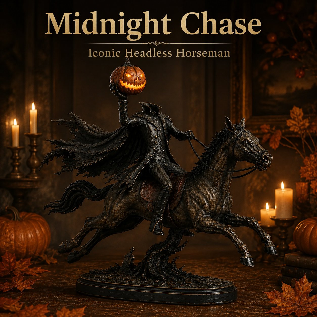 ⏰Limited Stock 50% OFF - 🎃🏇Midnight Chase Headless Horseman Statue