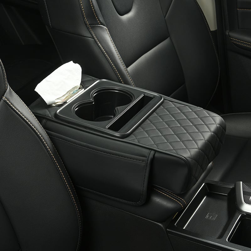 ⚡Waterproof PU Leather Car Armrest Cushion | Anti-Slip Auto Console Protector Mat