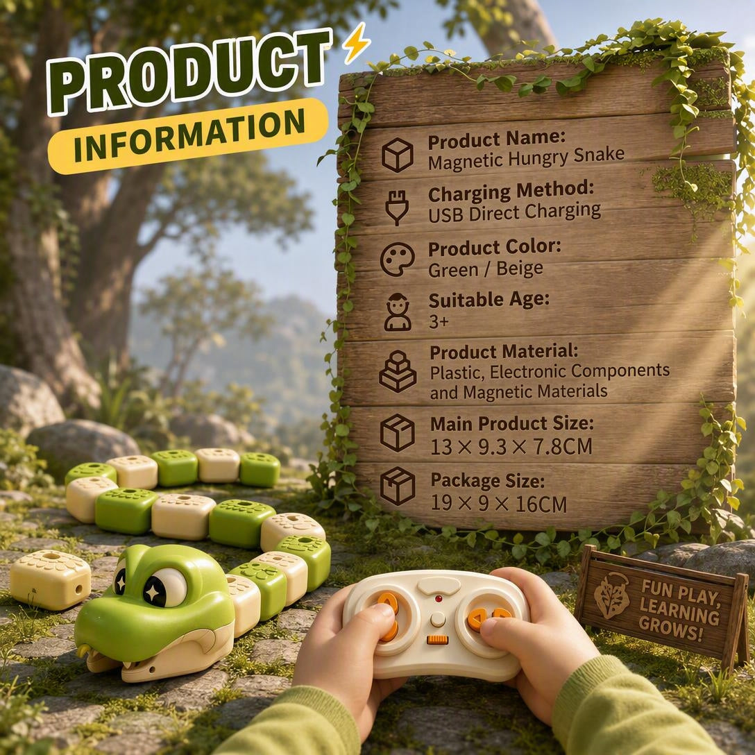 Remote Control Snake Toy with Magnetic Blocks