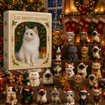🎄Advent Calendar 2026 Cat Advent Calendar Gift for Adults Friends Cat Owners and Lovers Christmas Holiday Countdown Gift 24 Designs Cats Charm Christmas Tree Ornament
