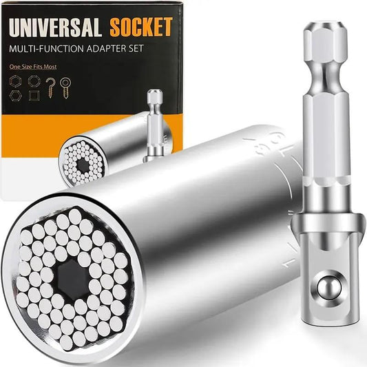 🔧Steel Multi-Fit Universal Grip Socket Set with Power Drill Adapter