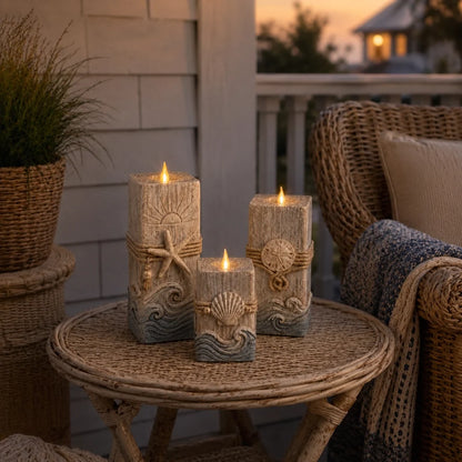 Coastal Glow LED Candle Set