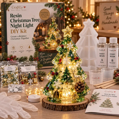 🎄Beginner-Friendly Resin Christmas Tree Night Light DIY Kit✨