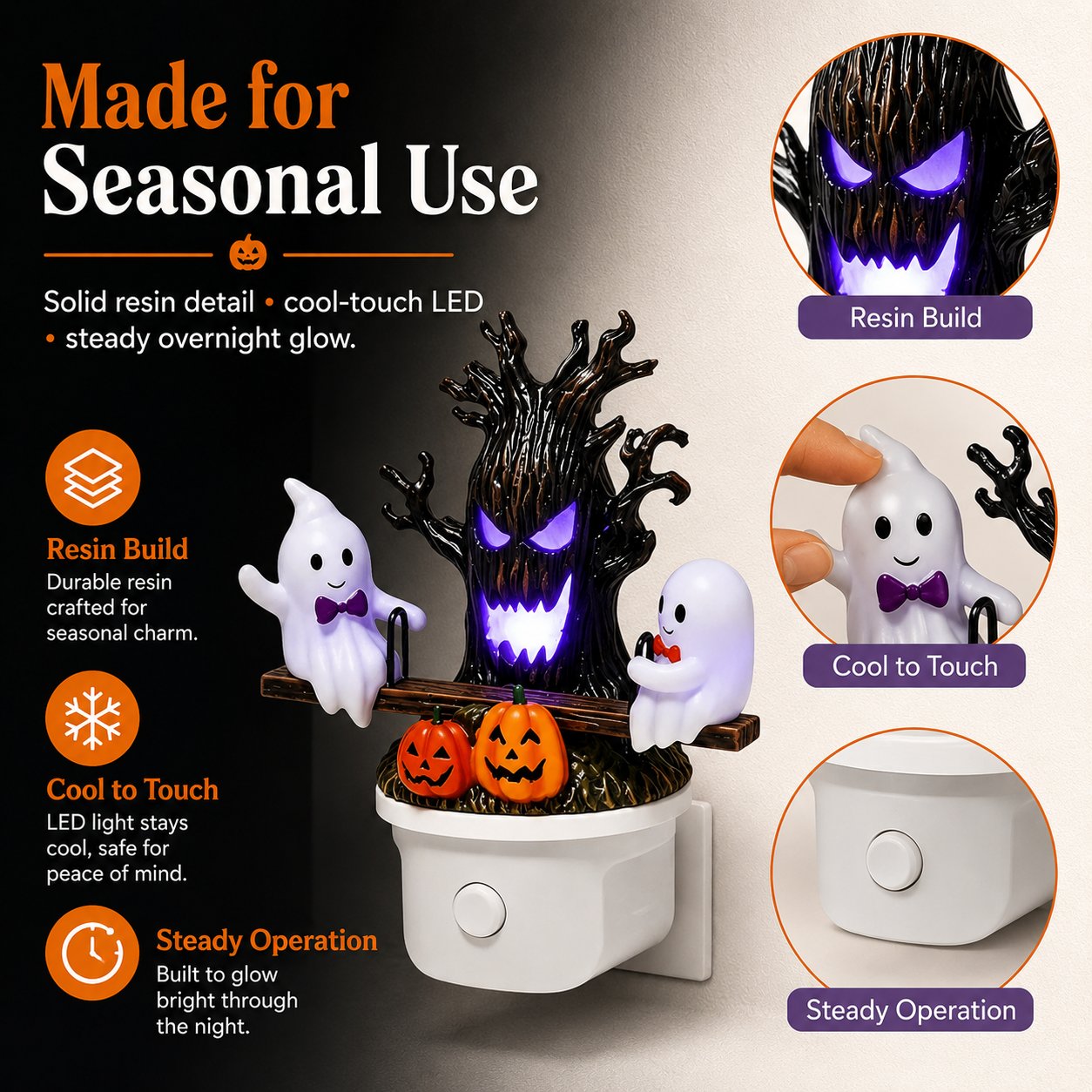 🔥LAST DAY 50% OFF🎃👻Animated Seesaw Ghost Plug In LED Night Light