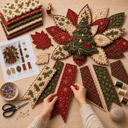 ⭐ 🎄 Christmas Sale 50% OFF 🎉 – DIY Quilted Christmas Door Hanging Kit for Festive Holiday Home Deco
