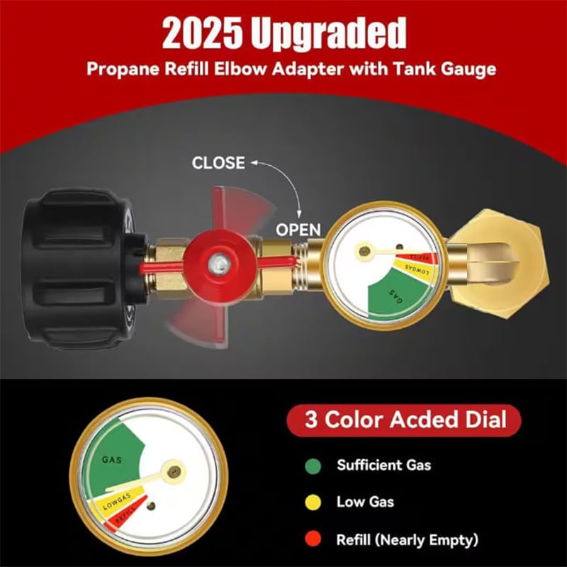 🏅Top-Rated Propane Refill Elbow Adapter with Tank Gauge