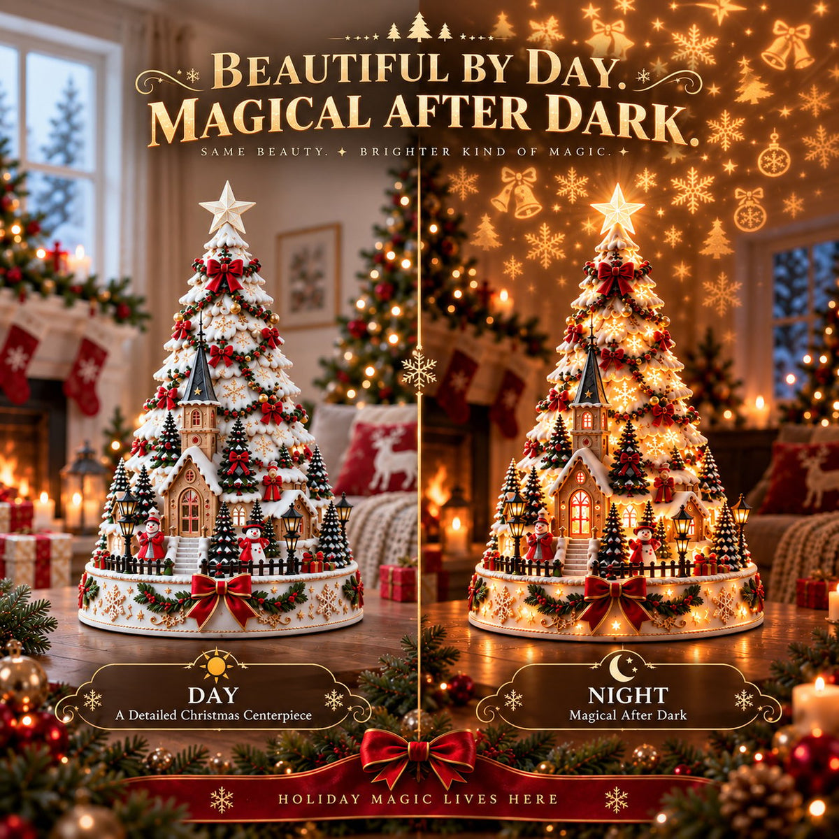 🏆 60,000+ Sold - 🎄MerryRealm™ Christmas Village Lightscape Tree