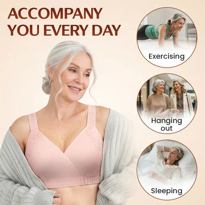 Front-Closure Wireless Comfort Bra – Adjustable Straps & Gentle Support